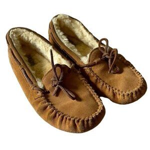 UGG Dakota Leather Moccasin Slippers in Chestnut Women’s Size 6 GUC